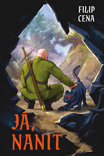 Finální digitální ilustrace a hotová sci-fi knižní obálka Já, Nanit s typografií