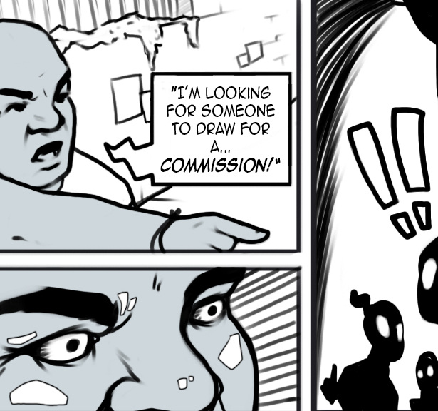 Průzkum tvorby krátkého komiksu na několik polí o aktuální situaci umělecké scény a umělcích hladovějících na sociálních sítích po jakékoliv zakázce.