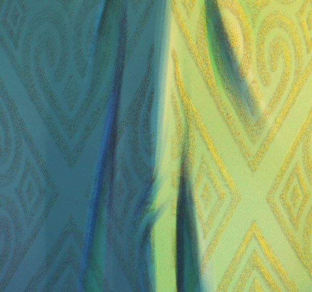 Digitální studie a proces ilustrace přehybů látky a doplnění vzoru látky.