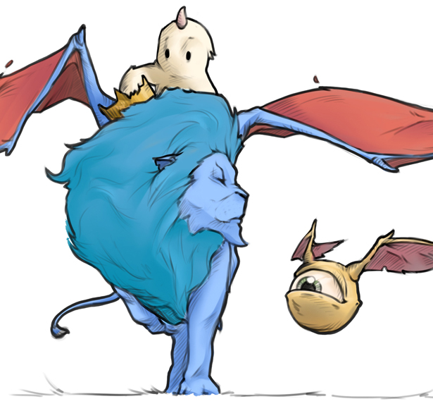Hlavní ilustrace a návrh maskotů uměleckého portálu a eshopu sketchbook monster na zakázku.
